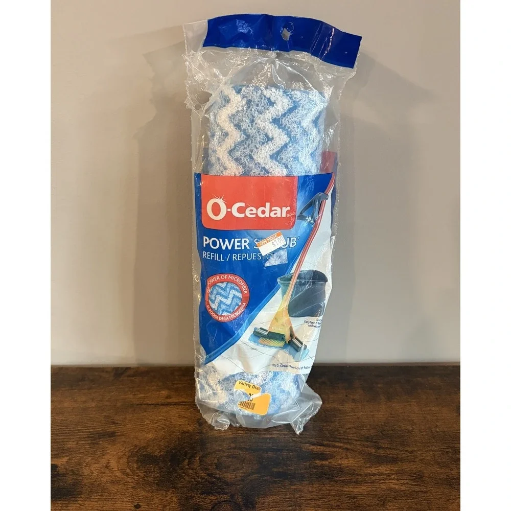 O-Cedar Power Scrub Microfiber Roller Mop Head Refill New - Ripped Package